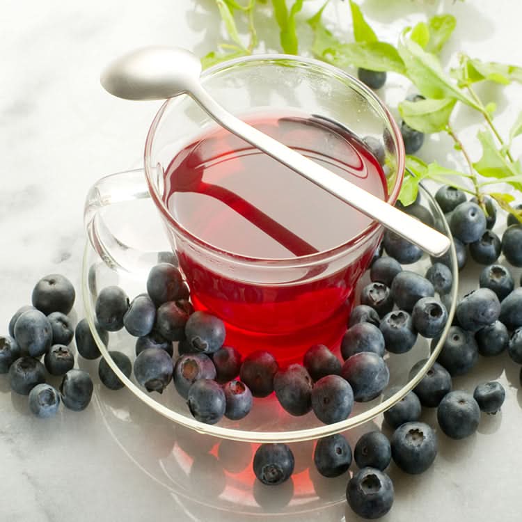 a cup of blueberry Ceylon black tea