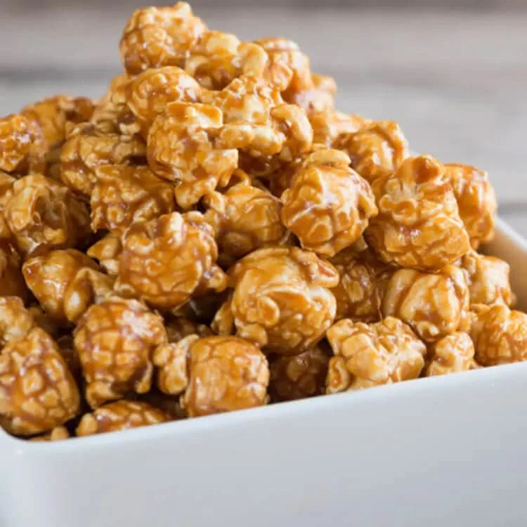 maple popcorn in bowl