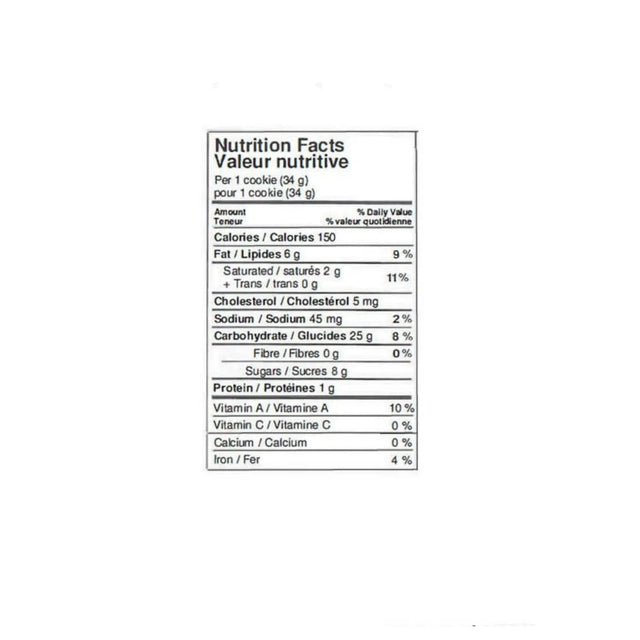 maple syrup stroopwafel nutrition label