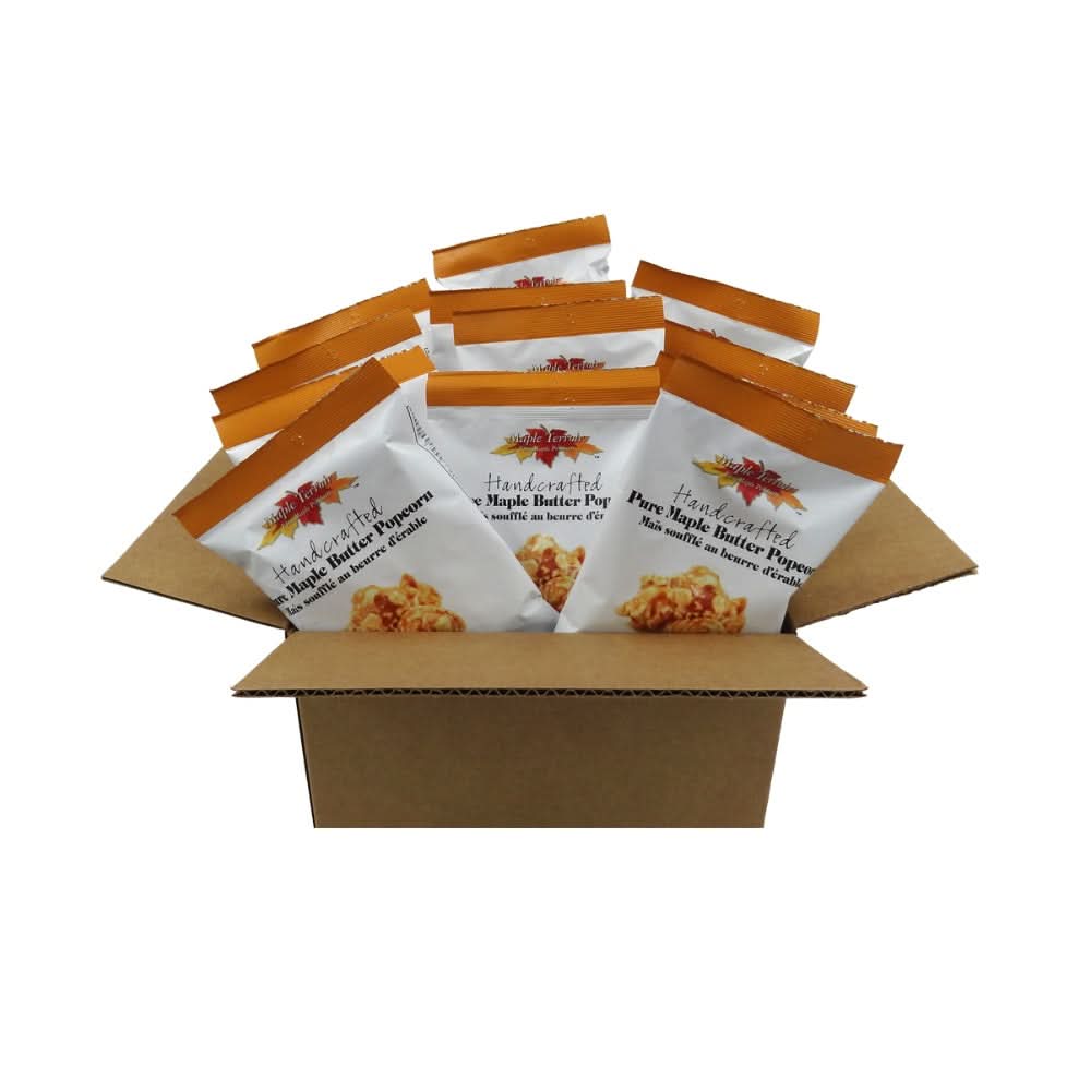 12 bags  maple popcorn in box