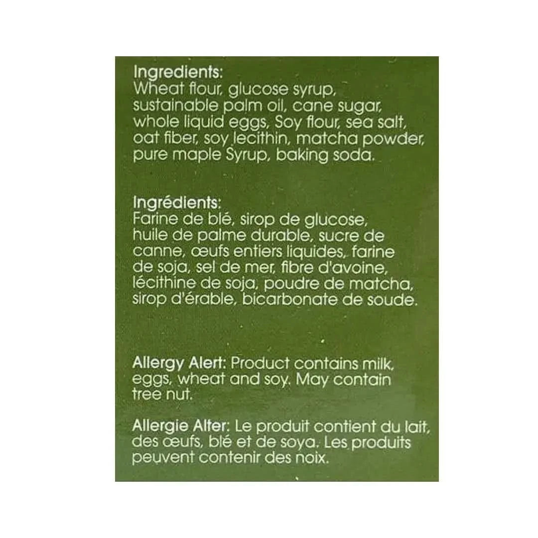 matcha stroopwafel ingredients label